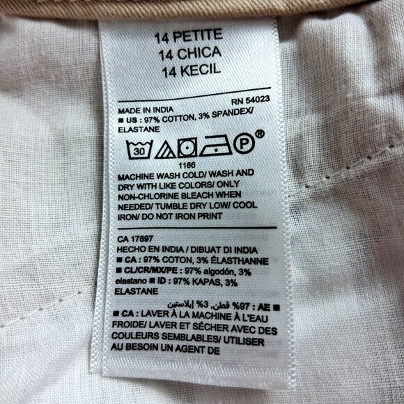 Old Navy Mid Rise Bootcut Khaki Pants Women's Size 14 Petite Rolled Oats Chino - Picture 7 of 8